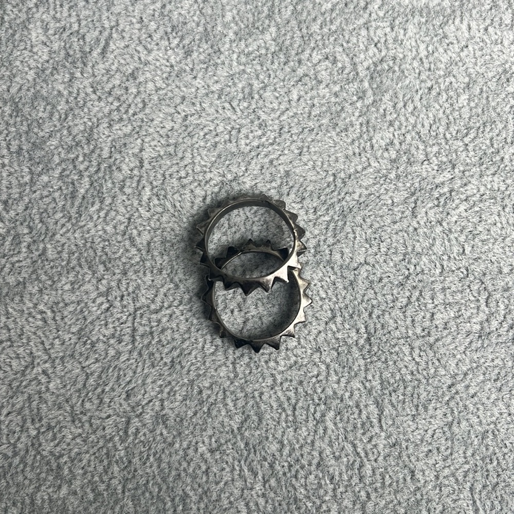 Lady Grey stacked spike rings